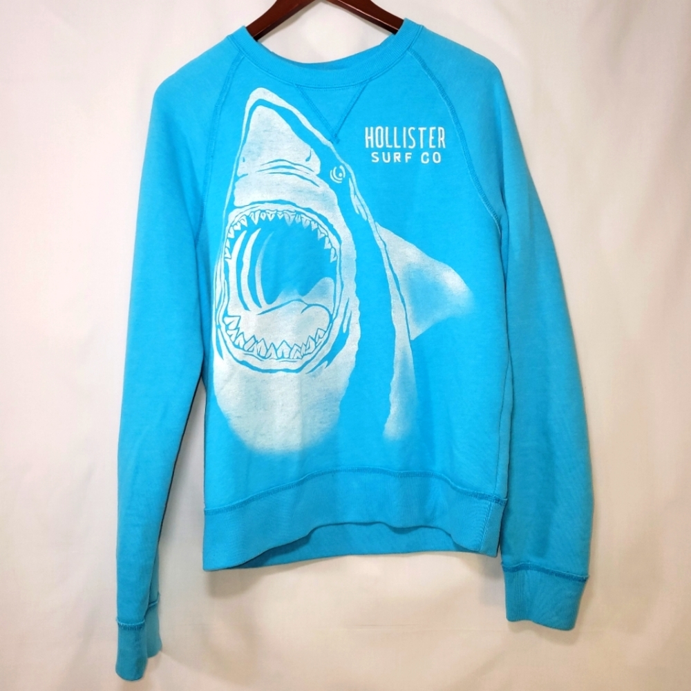 Hollister Blue Graphic Crew Neck Sweatshirt M